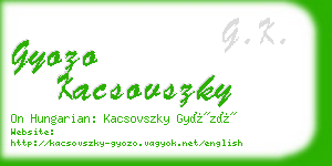 gyozo kacsovszky business card